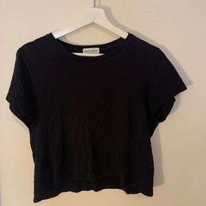 Denim Forum Black loose cropped t-shirt